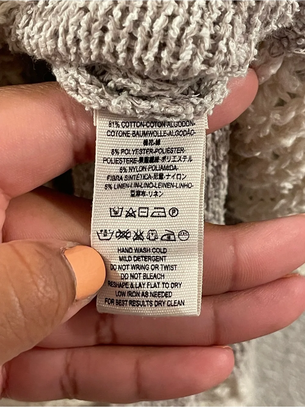 Free People Taupe Open-Weave Scoop Neck Sweater